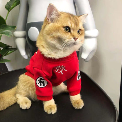 Red Hoodie Cat Clothes