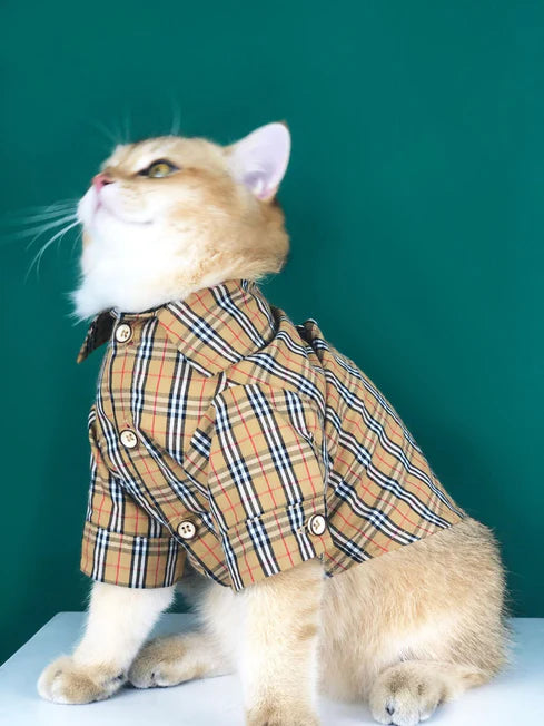 Cat Classical Plaid Polo Shirt for All Seasons