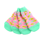 Non-Skid Dog Socks - Pink Pineapple
