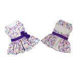 Purple Butterfly Dog Dress with Matching Leash