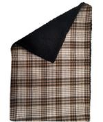 Sherpa-Lined Dog Blanket - Brown & White Plaid