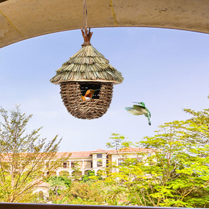 Charming Decorative Hummingbird House Hand woven Hung Straw Nest