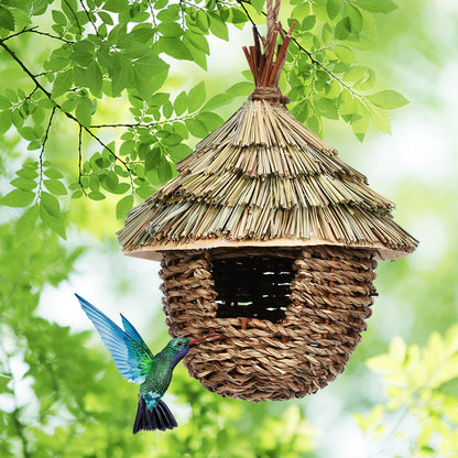 Charming Decorative Hummingbird House Hand woven Hung Straw Nest